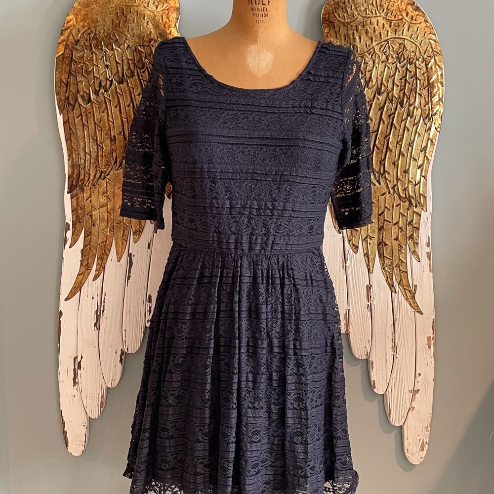 Navy Blue Lace Dress
